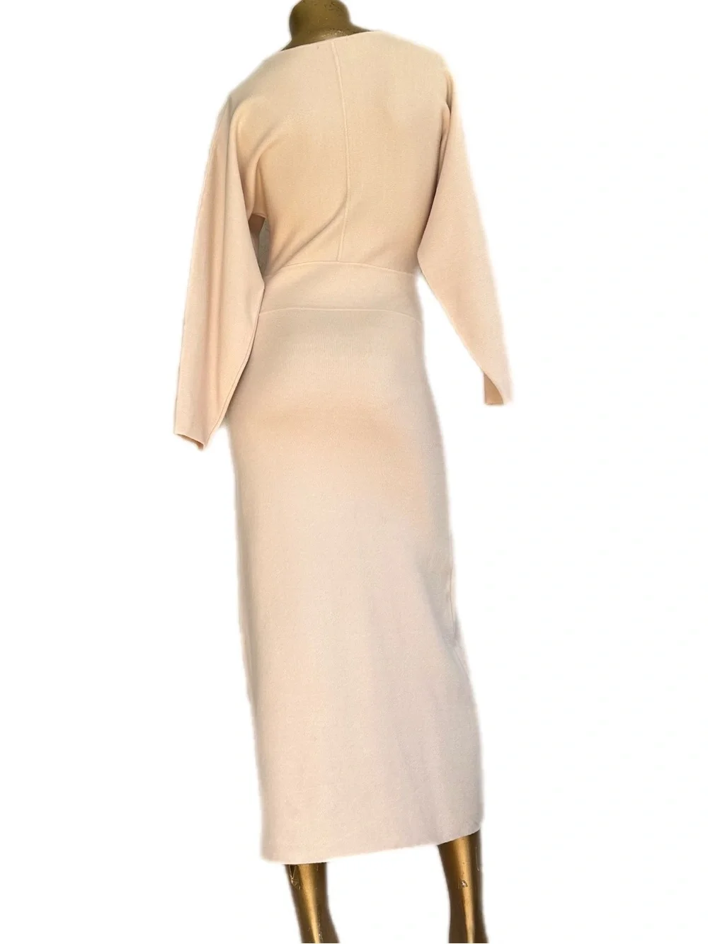 Line & Dot Ginne rayon blend long sleeve bodycon knit Dress in Bone size XS - Picture 3 of 9